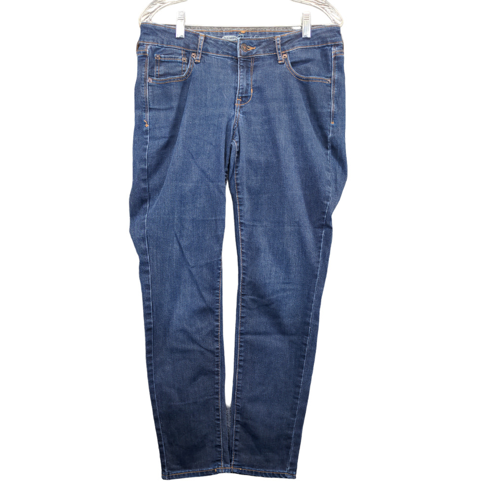 Old Navy Women's The Rockstar Jeans Blue Size 12 Denim 5-Pocket Cotton Blend